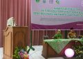 Ibu Walikota Semarang Krisseptian saat memberikan sambutannya dalam halaqah ulama perempuan di UIN Walisongo, Selasa (27/3/2018).