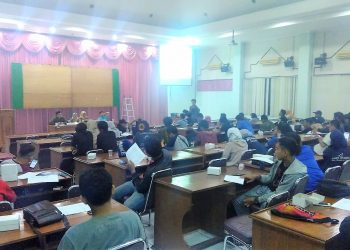 Laporan Pertanggung Jawaban (LPJ) dana Orsenik antara Dewan Eksekutif Mahasiswa (Dema), Panitia Orsenik 2018, dan para aktivis UKM, Rabu (26/09/2018).