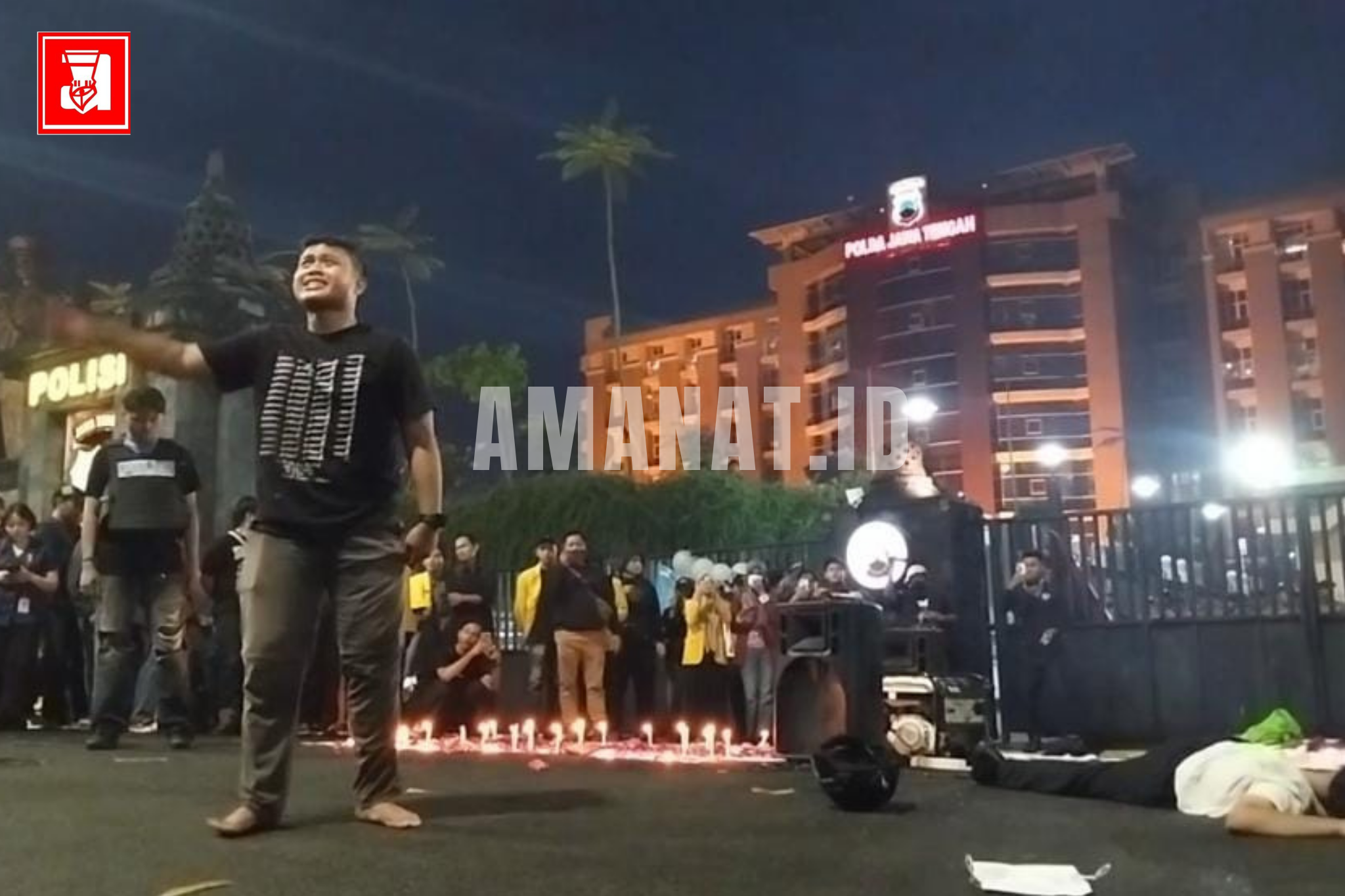 aliansi semarang raya, mapolda jateng, aksi solidaritas mahasiswa, arianto tawakkal, demo semarang