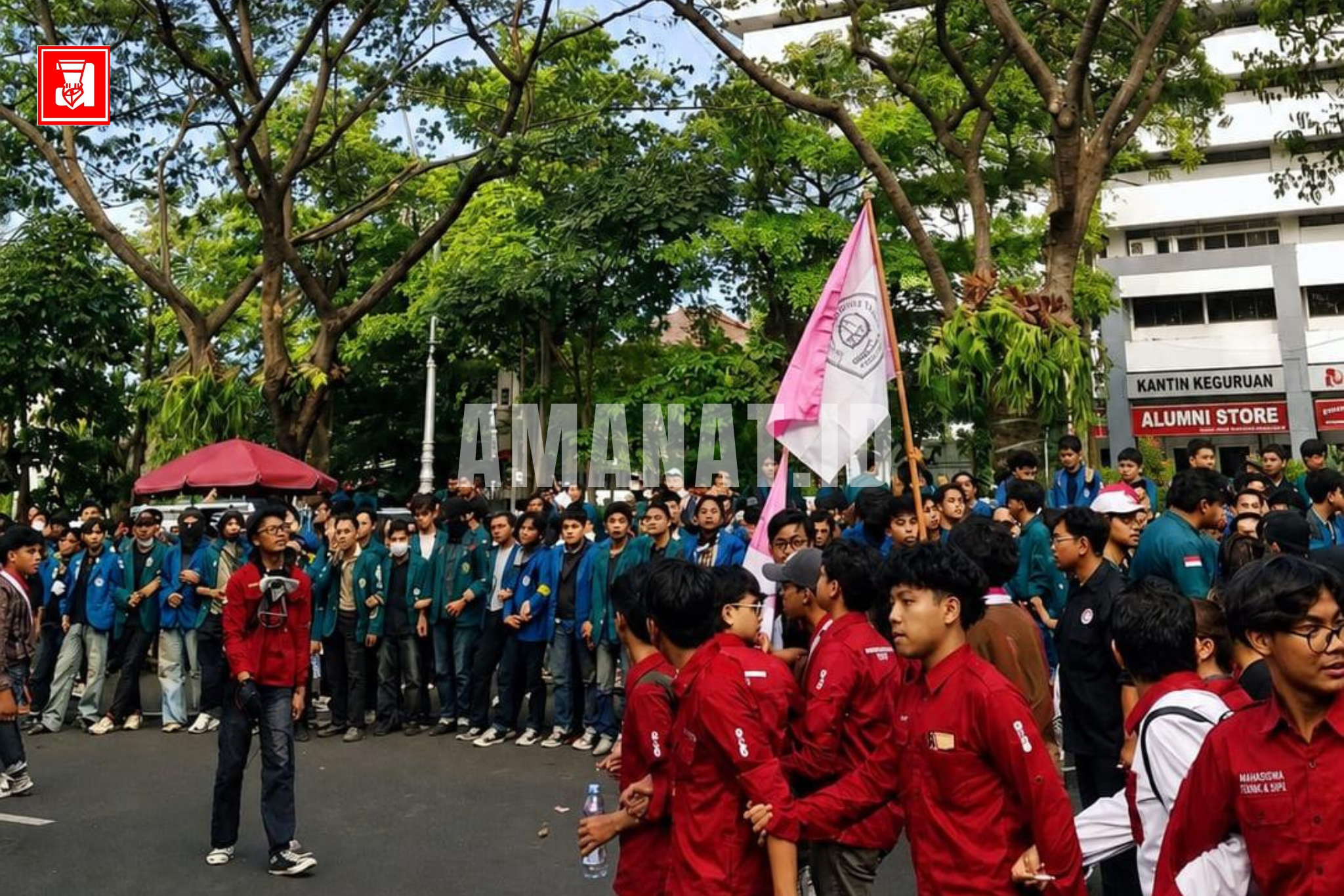 aksi tuntut prabowo-gibran, mahasiswa semarang, bem sera, hmi cabang semarang, konsolidasi